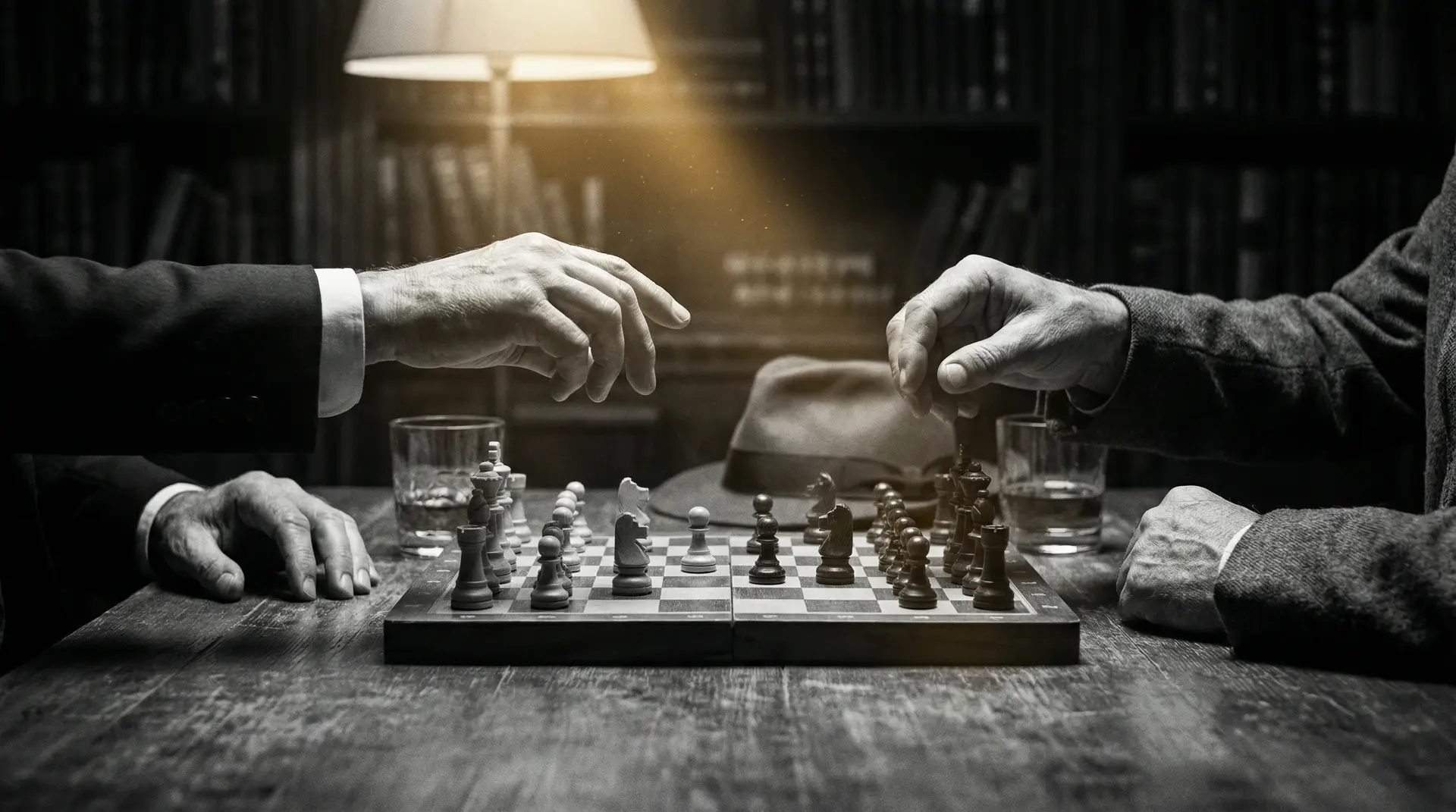 涩漫 艺术探索系列 - 非线性叙事，棋盘上的对弈象征命运的交错